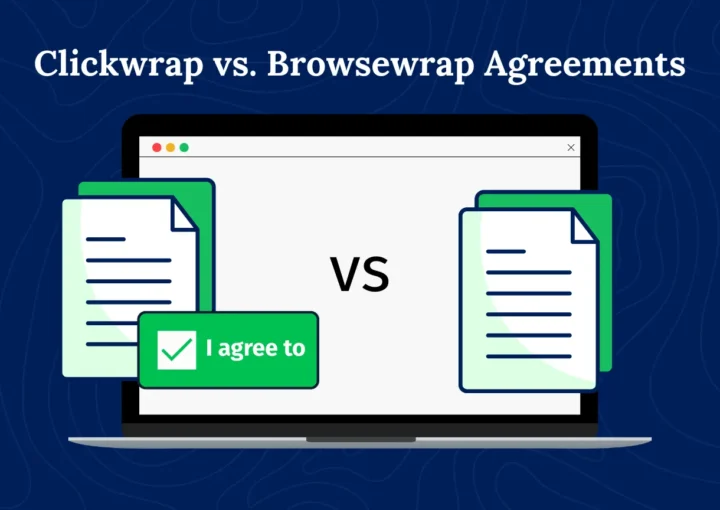 two documents showing clickwrap vs browsewrap agreement