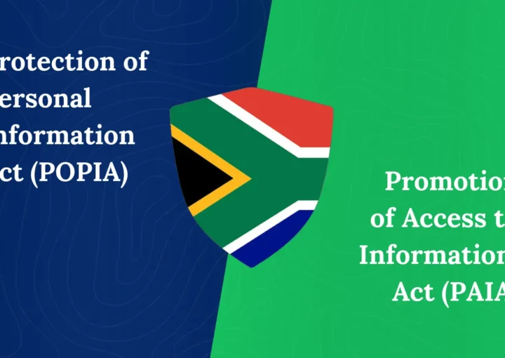 flag of south africa with its bothe information laws showing as popia vs paia