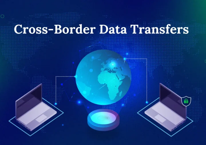 cross border data transfer with globe showing computers