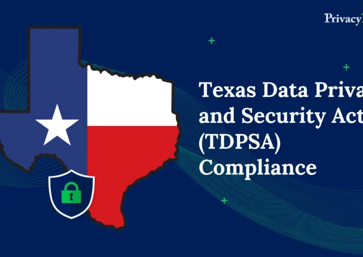 Texas Data Privacy and Security Act (TDPSA) wit flag and map