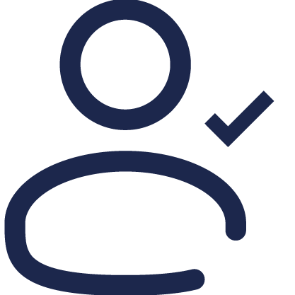 User with Correct info icon